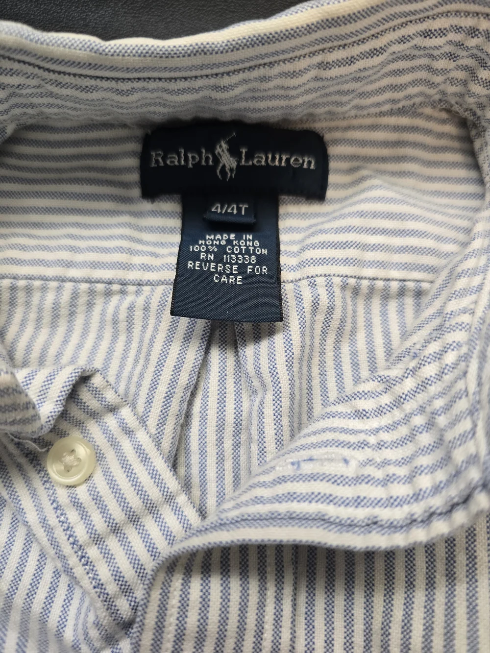 Ralph Lauren Light Blue & White Striped Button-Down Shirt